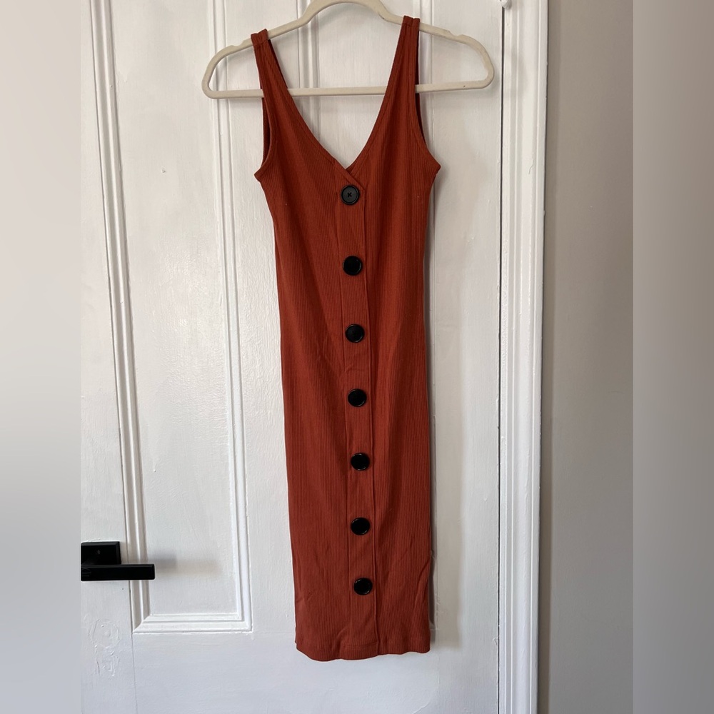 Forever 21 Terracotta Sleeveless Midi Dress
